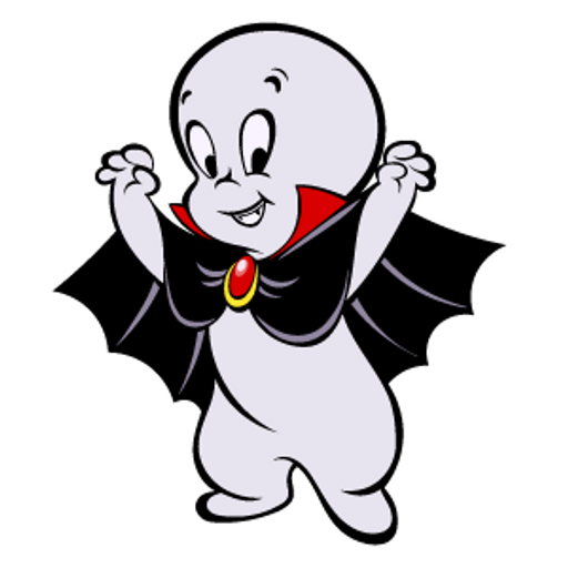 here is a Casper in Dracula Costume from the Halloween collection for sticker mania