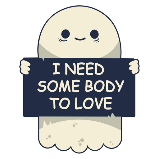 here is a Cute Ghost I Need Somebody to Love Sticker from the Halloween collection for sticker mania