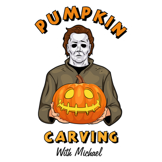 Pumpkin Carving with Michael Myers Sticker - Sticker Mania