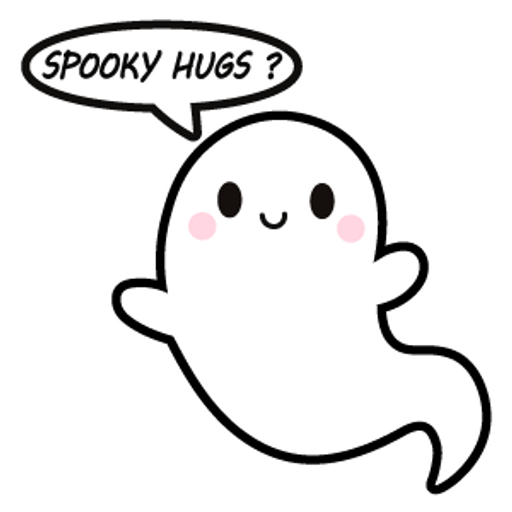 here is a Spooky Hugs Cute Ghost from the Halloween collection for sticker mania