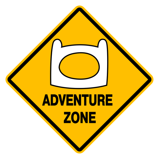 here is a Adventure Zone Road Sign Sticker from the Hilarious Road Signs collection for sticker mania