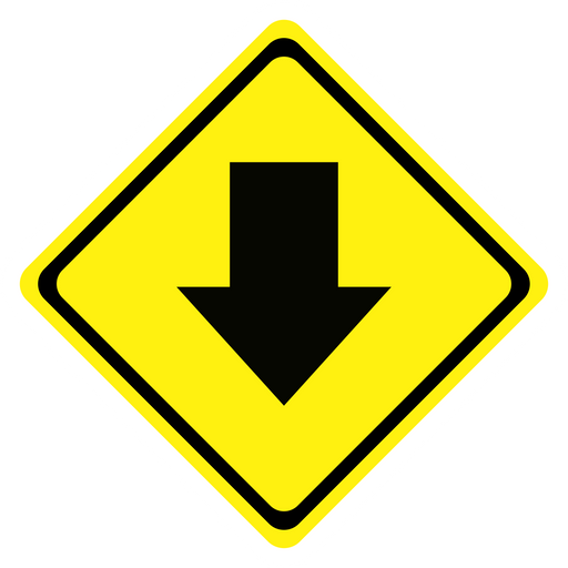 Downward Sign Sticker