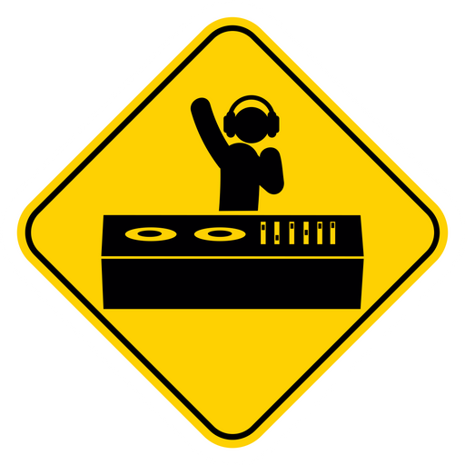 here is a DJ Road Sign Sticker from the Hilarious Road Signs collection for sticker mania