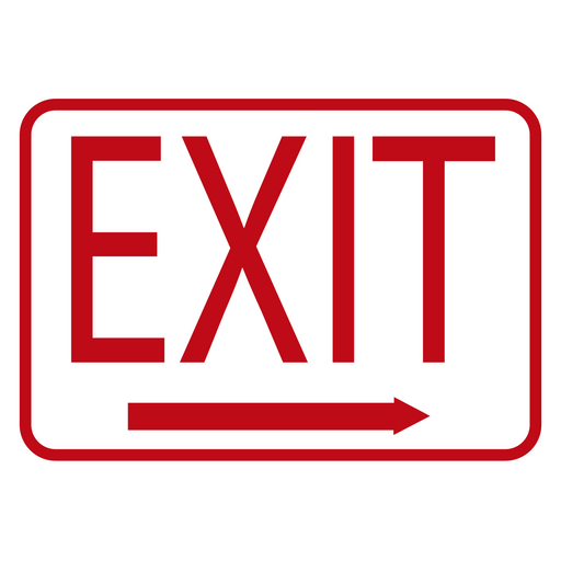 here is a Red Exit Sign Sticker from the Hilarious Road Signs collection for sticker mania