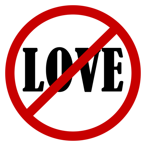 Love Is Forbidden Sign Sticker