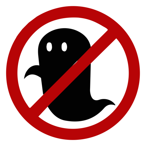 here is a No Ghosts Sign Sticker from the Hilarious Road Signs collection for sticker mania
