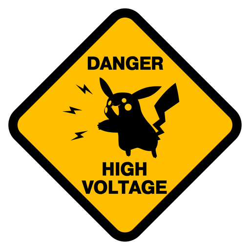here is a Pikachu High Voltage Road Sign Sticker from the Hilarious Road Signs collection for sticker mania
