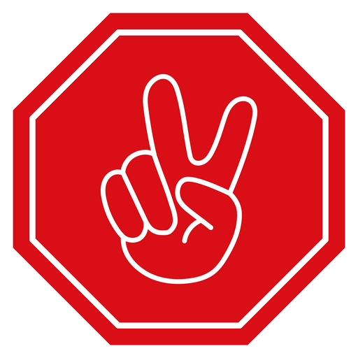 here is a Red Peace Sign Sticker from the Hilarious Road Signs collection for sticker mania