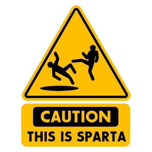 here is a Warning Sign Caution This Is Sparta Sticker from the Hilarious Road Signs collection for sticker mania