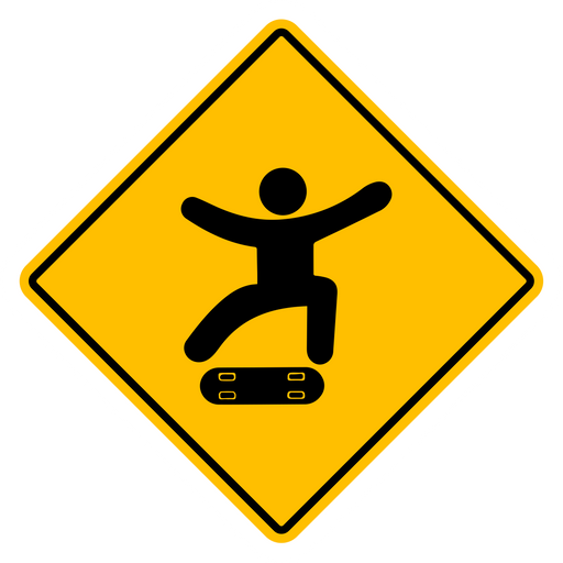 here is a Skater Road Sign Sticker from the Hilarious Road Signs collection for sticker mania
