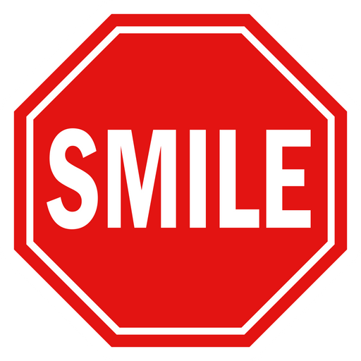 here is a Smile Sign Sticker from the Hilarious Road Signs collection for sticker mania