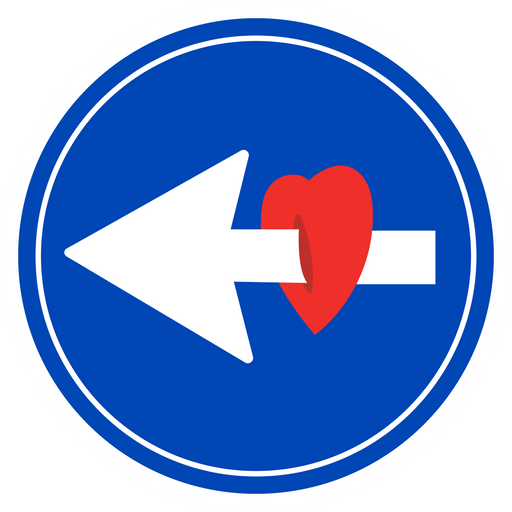 here is a Towards Your Heart Sign Sticker from the Hilarious Road Signs collection for sticker mania