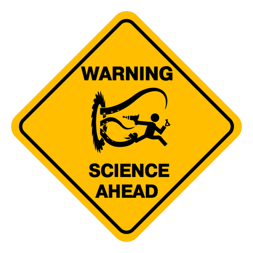 here is a Warning Sign Science Ahead Sticker from the Hilarious Road Signs collection for sticker mania