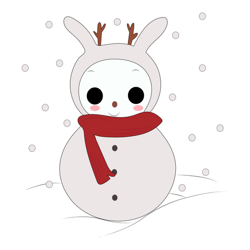 Christmas Deer Snowman Sticker