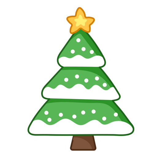 Christmas Tree With Snow Sticker