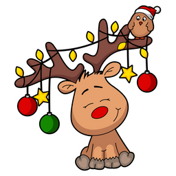 Cute Christmas Deer Sticker - Sticker Mania