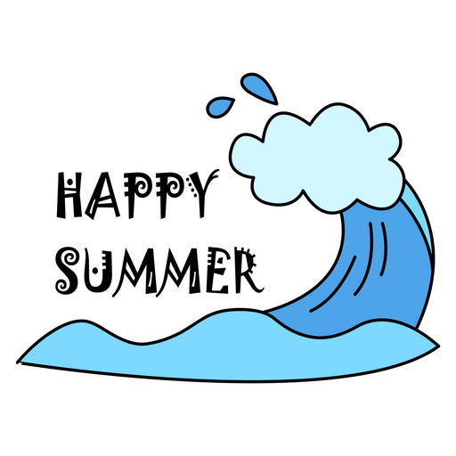 Happy Summer Wave Sticker