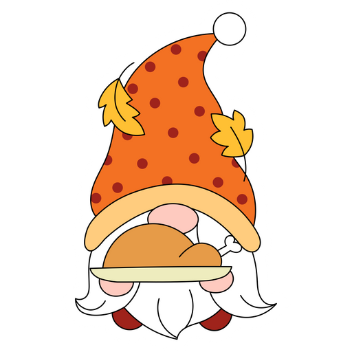 Thanksgiving Day Gnome with Turkey Sticker
