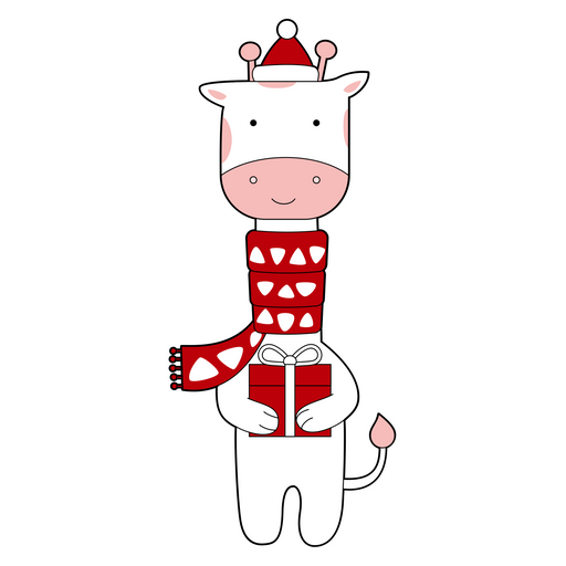 Christmas Giraffe Sticker