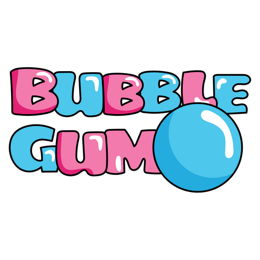 Blue and Pink Bubble Gum Sticker