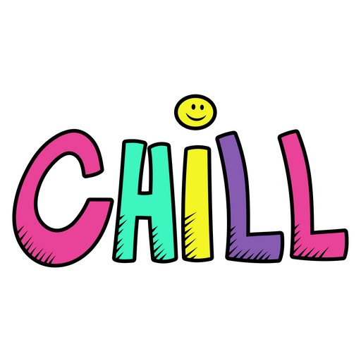 here is a Colored Chill Sticker from the Inscriptions and Phrases collection for sticker mania