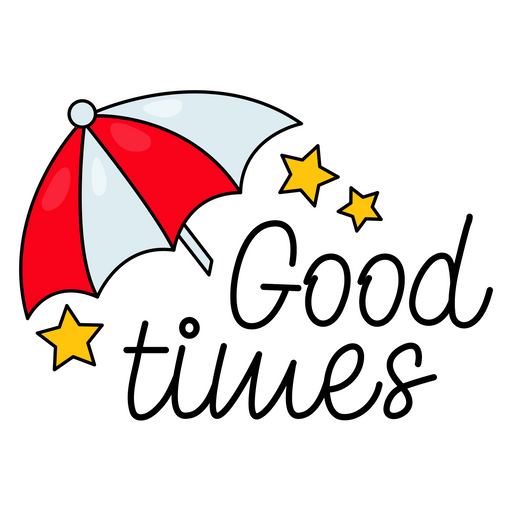 here is a Good Times and Umbrella Sticker from the Inscriptions and Phrases collection for sticker mania