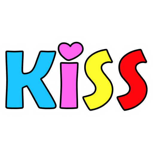 here is a Kiss Sticker from the Inscriptions and Phrases collection for sticker mania
