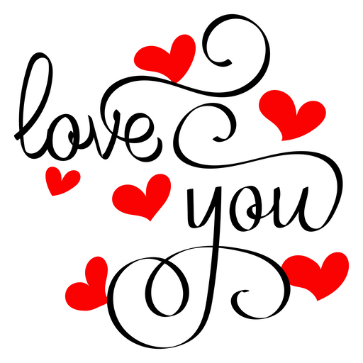 Love You Calligraphic Sticker