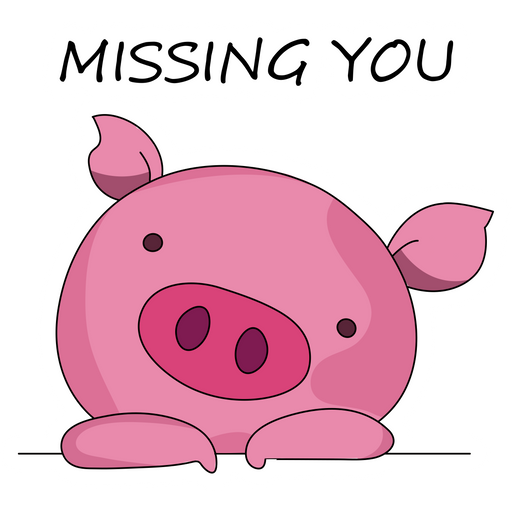here is a Missing You Pig Sticker from the Inscriptions and Phrases collection for sticker mania