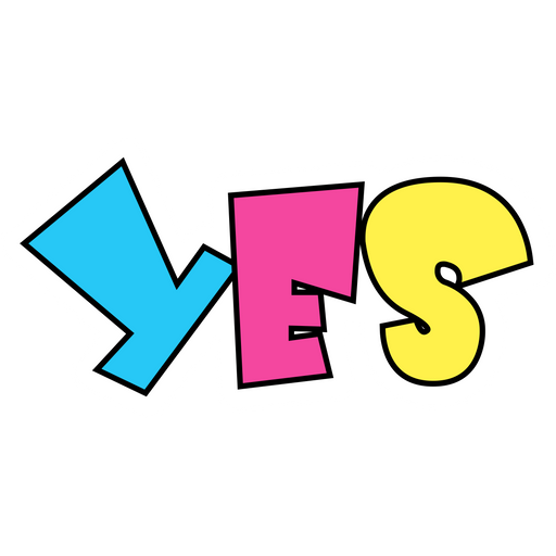 Multicolored Yes Sticker