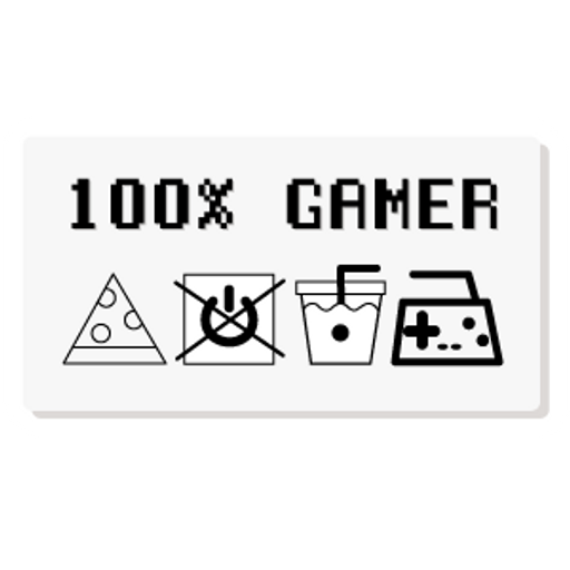 here is a 100% Gamer Care Tag Label Sticker from the Games collection for sticker mania