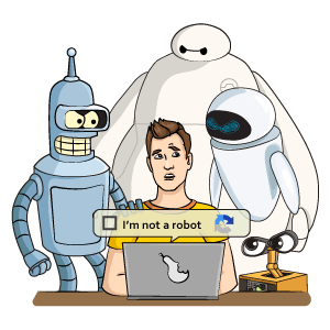 cool and cute Click I am Not a Robot Captcha Please Sticker for stickermania