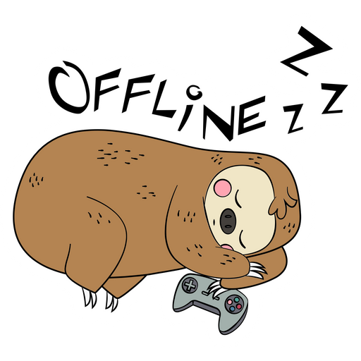 Offline Sleeping Sloth Sticker