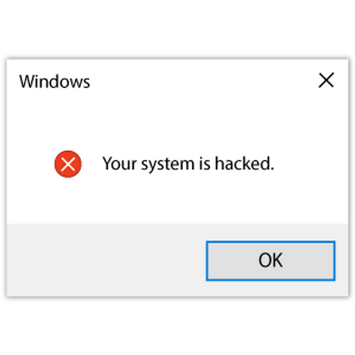 here is a Windows Error Your System is Hacked from the Into the Web collection for sticker mania