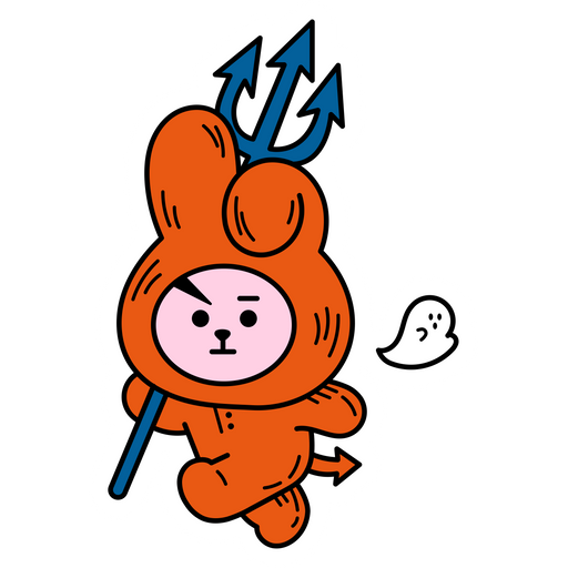 here is a BTS BT21 Cooky Demon Sticker from the K-Pop collection for sticker mania