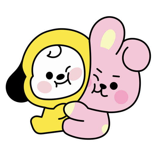 here is a BTS BT21 Chimmy and Cooky Hug Sticker from the K-Pop collection for sticker mania