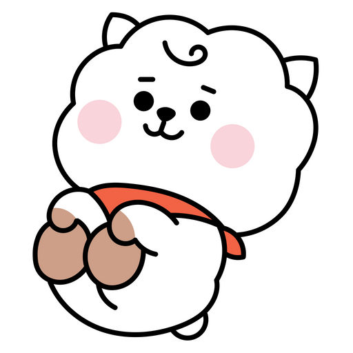 here is a BTS BT21 RJ Lying On His Back Sticker from the K-Pop collection for sticker mania