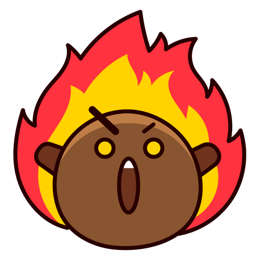 here is a BTS BT21 Shooky On Fire Sticker from the K-Pop collection for sticker mania