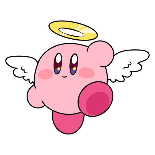 here is a Kirby Angel Sticker from the Kirby collection for sticker mania