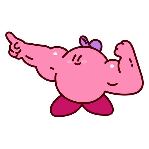 here is a Kirby Muscular Sticker from the Kirby collection for sticker mania