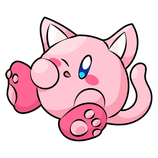 here is a Kirby Cat Sticker from the Kirby collection for sticker mania