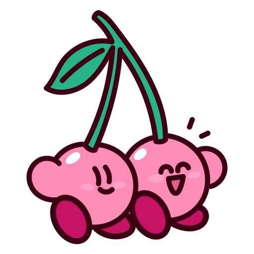 here is a Kirby Cherry Sticker from the Kirby collection for sticker mania