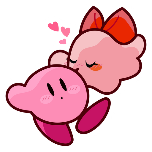 here is a Kirby and Chuchu in Love Sticker from the Kirby collection for sticker mania