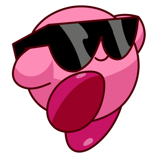 Kirby in Cool Sunglasses Sticker