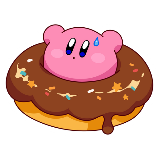 here is a Kirby Donut Sticker from the Kirby collection for sticker mania