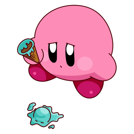 here is a Kirby Dropped Ice Cream Sticker from the Kirby collection for sticker mania