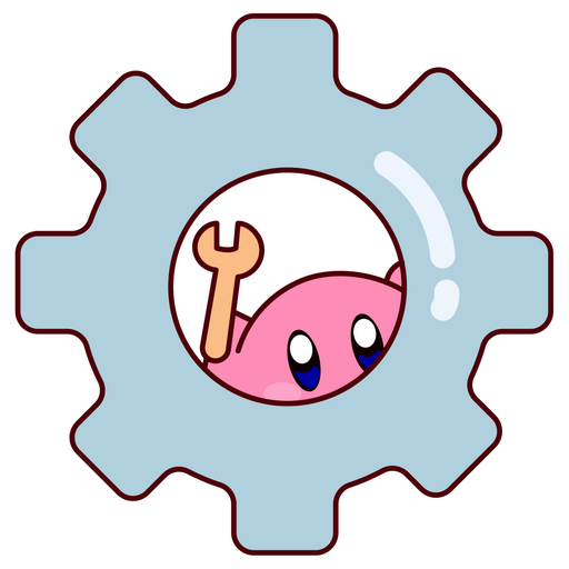 here is a Kirby Fixing Sticker from the Kirby collection for sticker mania