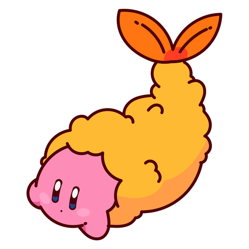 here is a Kirby Fried Shrimp Sticker from the Kirby collection for sticker mania