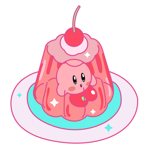 here is a Kirby Jelly Sticker from the Kirby collection for sticker mania