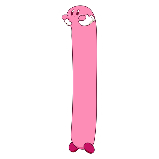 here is a Kirby Has a Long Body Sticker from the Kirby collection for sticker mania
